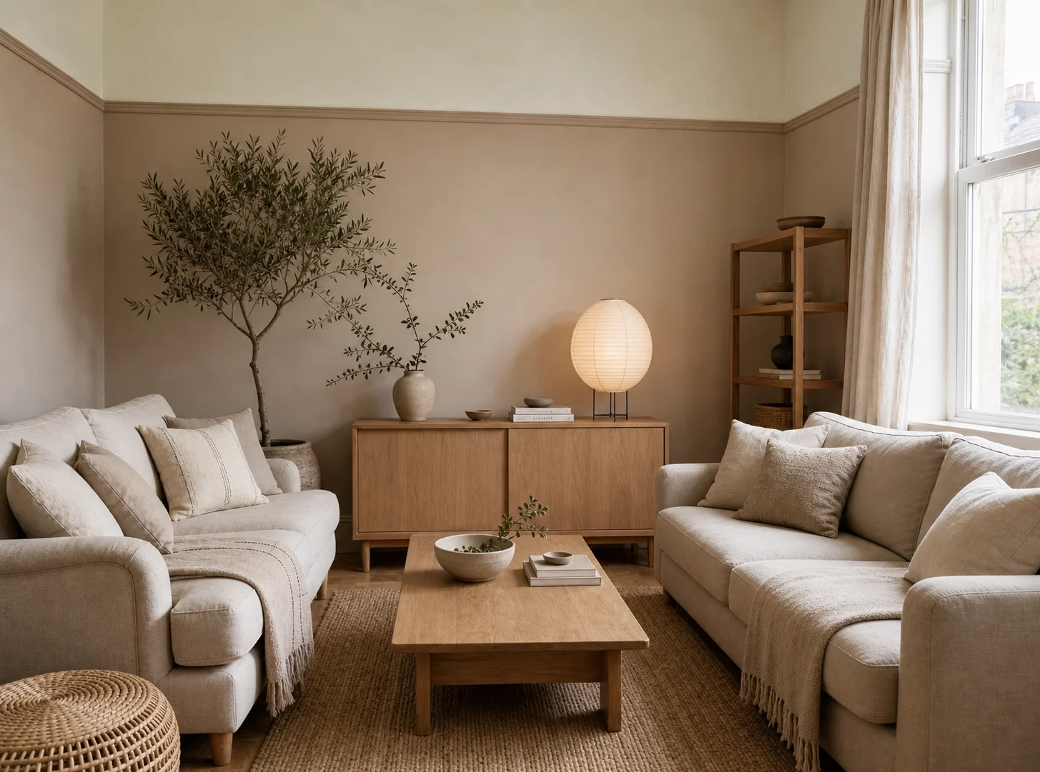AI generated muse image japandi living room edit preview